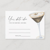 Espresso Martini Bruiloftcadeau-ideeën Datum pot Informatiekaartje (Voorkant)