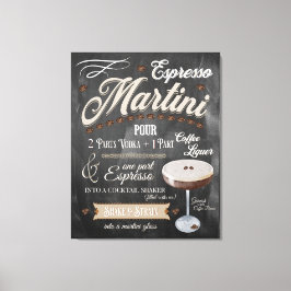 Espresso Martini Chalkboard Recipe Canvas Afdruk