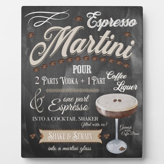Espresso Martini Chalkboard Recipe Fotoplaat (Voorkant)