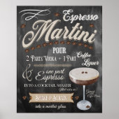 Espresso Martini Chalkboard Recipe Poster (Voorkant)