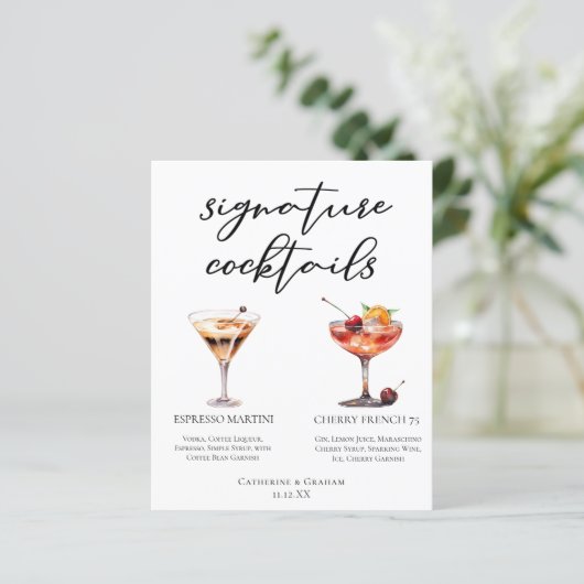 Espresso Martini Cherry Frans 75 Cocktails Menu (Staand voorkant)