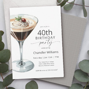 Espresso Martini Cocktail 40e verjaardagsfeest Kaart