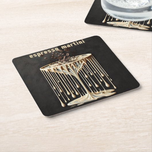 Espresso Martini Cocktail Hour Kartonnen Onderzetters (Schuin)