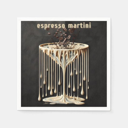 Espresso Martini Cocktail Hour Servet (Voorkant)