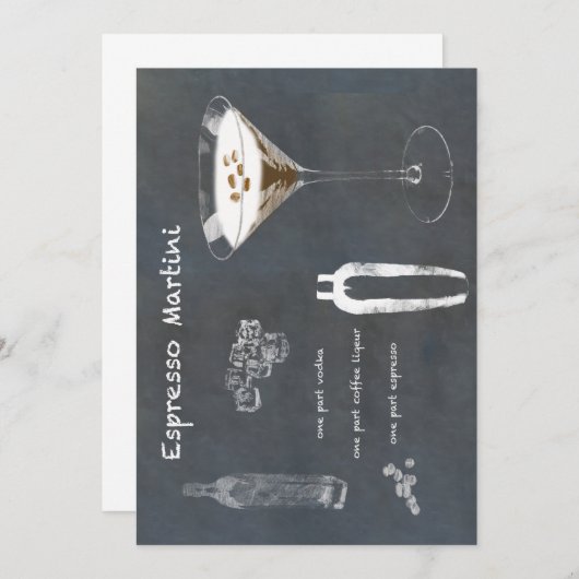 Espresso Martini Cocktail Kaart (Voorkant / Achterkant)