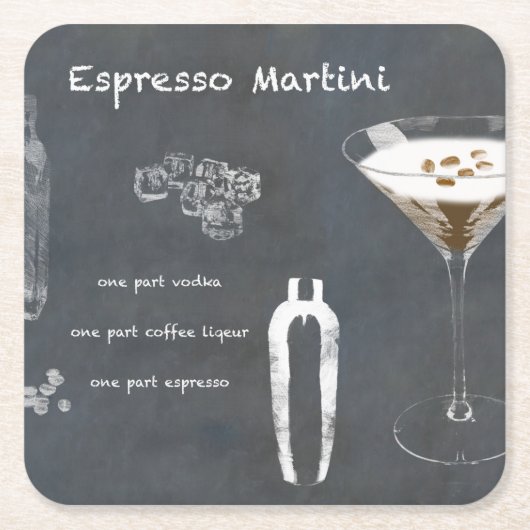 Espresso Martini Cocktail Kartonnen Onderzetters (Voorkant)