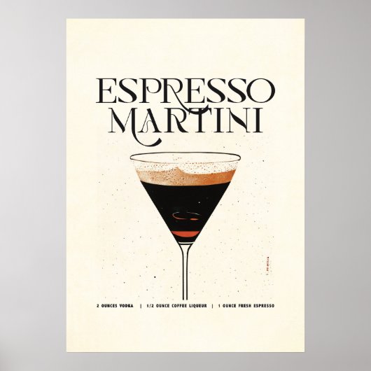 Espresso Martini Cocktail Poster Classic (Voorkant)