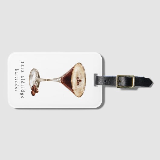 Espresso Martini Cocktail Professional Bartender Bagagelabel (Voorkant (horizontaal))