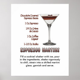 Espresso Martini Cocktail Recipe 16"x20" Poster