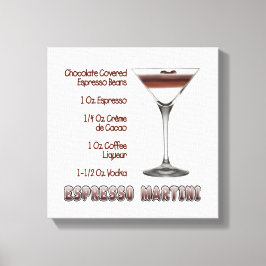 Espresso Martini Cocktail Recipe Art 12"x12" Canvas Afdruk