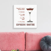 Espresso Martini Cocktail Recipe Art 12"x12" Canvas Afdruk (Insitu (Woonkamer))