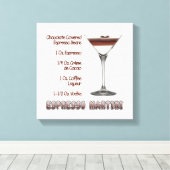 Espresso Martini Cocktail Recipe Art 12"x12" Canvas Afdruk (Insitu (Houten vloer))