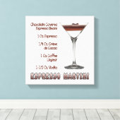 Espresso Martini Cocktail Recipe Art 12"x12" Canvas Afdruk (Insitu (Houten vloer))