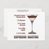 Espresso Martini Cocktail Recipe Art Briefkaart (Voorkant / Achterkant)
