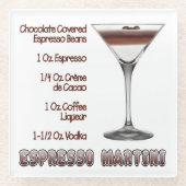Espresso Martini Cocktail Recipe Art Glazen Onderzetter (Voorkant)
