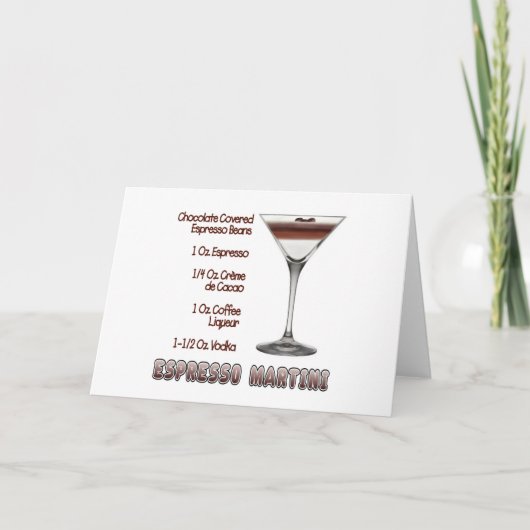 Espresso Martini Cocktail Recipe Art Kaart (Voorkant)