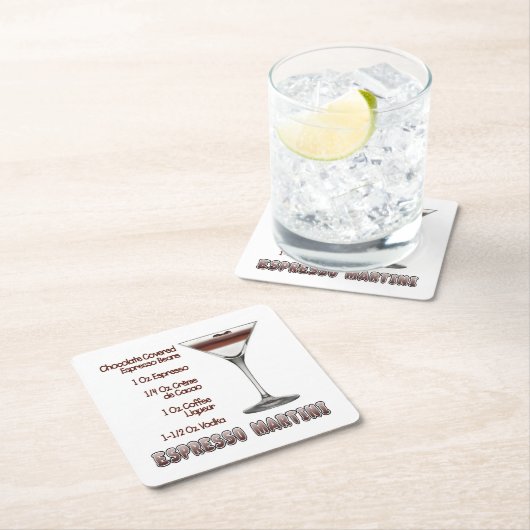 Espresso Martini Cocktail Recipe Art Kartonnen Onderzetters (Insitu)
