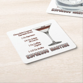 Espresso Martini Cocktail Recipe Art Kartonnen Onderzetters