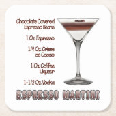 Espresso Martini Cocktail Recipe Art Kartonnen Onderzetters (Voorkant)