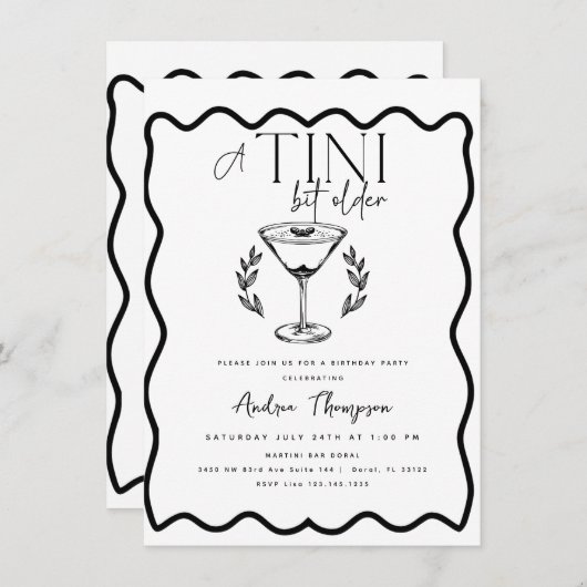 Espresso | Martini | Cocktail verjaardag Kaart (Voorkant / Achterkant)