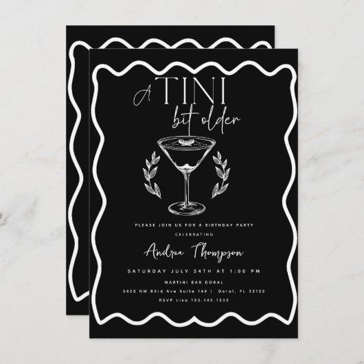 Espresso | Martini | Cocktail verjaardag Kaart (Voorkant / Achterkant)