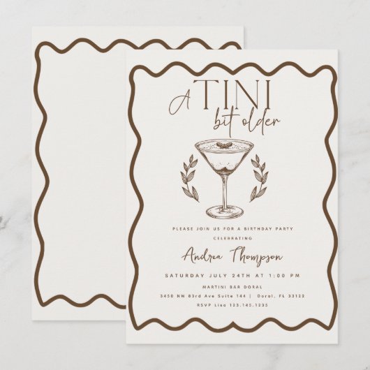 Espresso | Martini | Cocktail verjaardag Kaart (Voorkant / Achterkant)