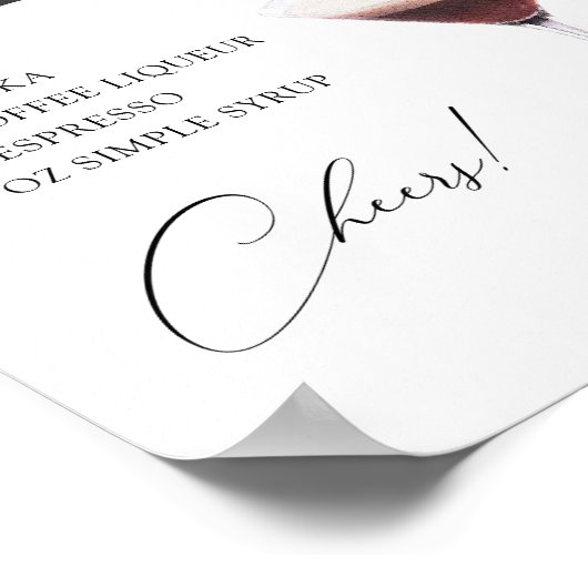 Espresso Martini Cocktailbar Recept Poster (Hoek)