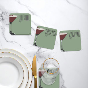 Espresso Martini Cocktailparty Papieren Onderzette Kartonnen Onderzetters