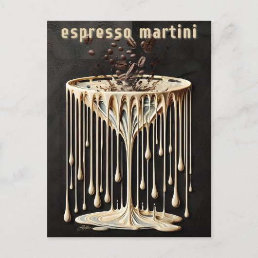 Espresso Martini Cocktailuur Briefkaart (Voorkant)