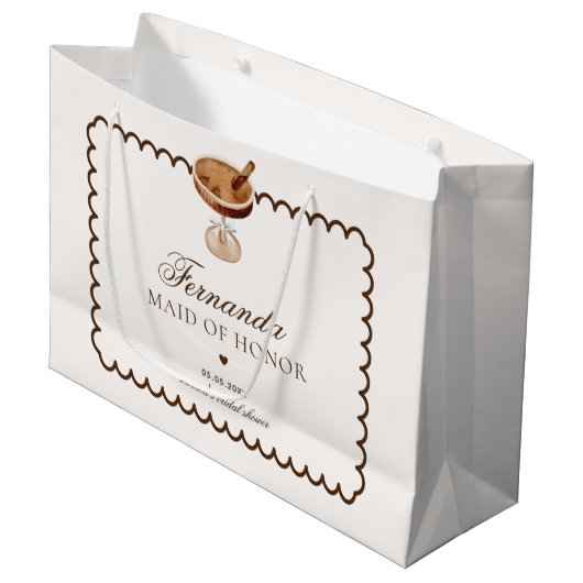 Espresso Martini Coffee Bruidsmeisje Bedankt Groot Cadeauzakje (Voorkant Gekanteld)