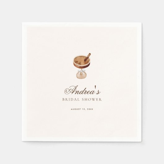 Espresso Martini Coffee Thema Bruiloftsfeest Servet (Voorkant)