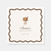 Espresso Martini Coffee Wavy Bruiloftsfeest Servet (Voorkant)
