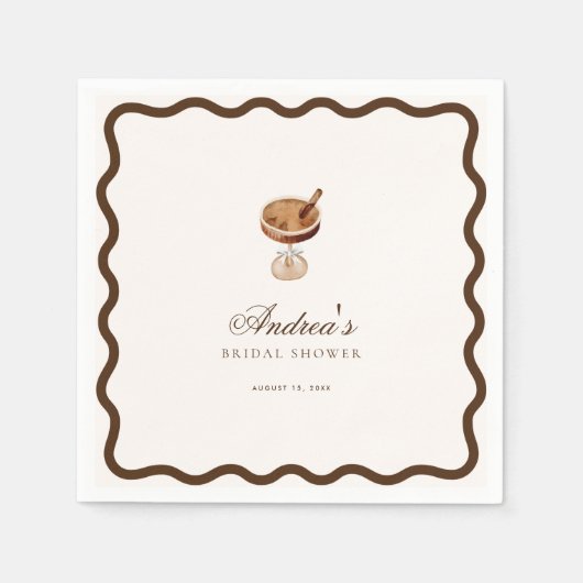 Espresso Martini Coffee Wavy Vrijgezellenfeest Par Servet (Voorkant)