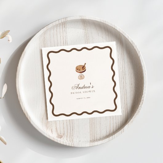 Espresso Martini Coffee Wavy Vrijgezellenfeest Par Servet