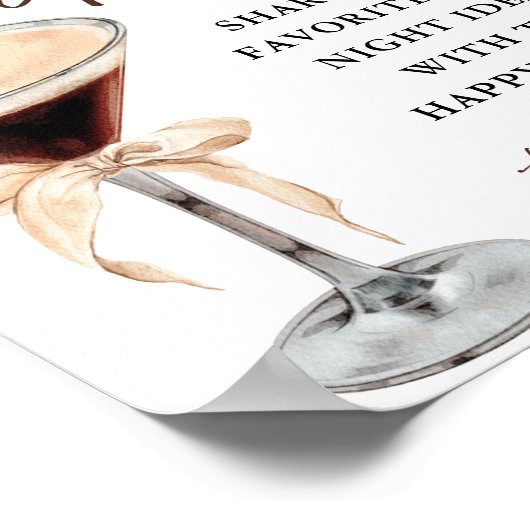 Espresso Martini Date Night Ideeën Sign Poster (Hoek)