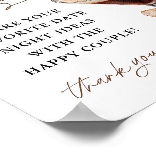 Espresso Martini Date Night Ideeën Sign Poster (Hoek)