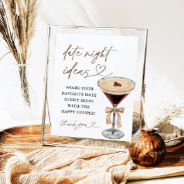 Espresso Martini Date Night Ideeën Sign Poster