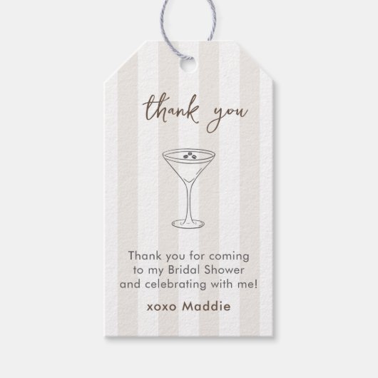 Espresso Martini Doodle Vrijgezellenfeest Favoriet Cadeaulabel (Voorkant)