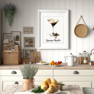 Espresso Martini Elegante Cocktail Art Print Bar