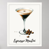 Espresso Martini Elegante Cocktail Art Print Bar (Voorkant)