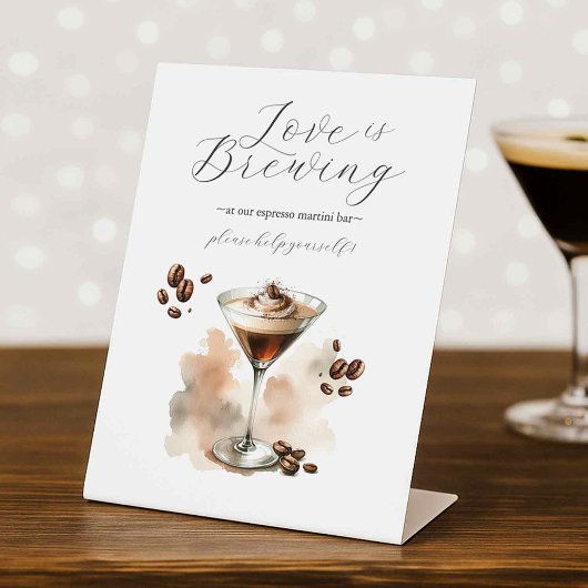 Espresso Martini Feest Tafelbord Sign Reclamebord Met Voetstuk