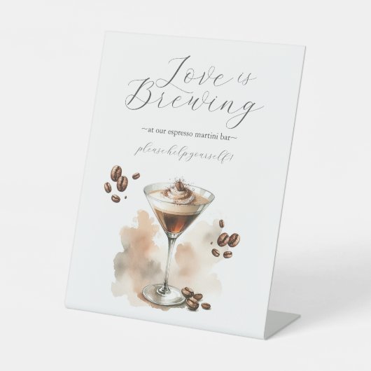 Espresso Martini Feest Tafelbord Signaalbord Reclamebord Met Voetstuk (Voorkant)