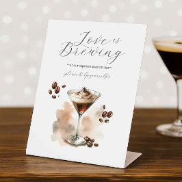 Espresso Martini Feest Tafelbord Signaalbord Reclamebord Met Voetstuk