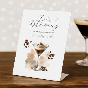 Espresso Martini Feest Tafelbord Signaalbord Reclamebord Met Voetstuk