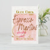 Espresso Martini Gast Check Ontvangst Typografie (Staand voorkant)