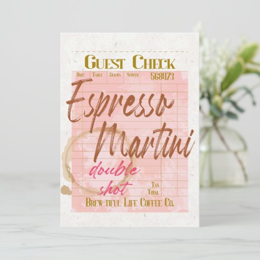 Espresso Martini Gast Check Ontvangst Typografie (Staand voorkant)