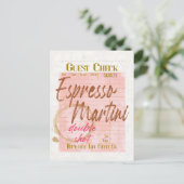 Espresso Martini Gast Check Ontvangst Typografie Briefkaart (Staand voorkant)
