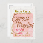 Espresso Martini Gast Check Ontvangst Typografie Briefkaart (Voorkant / Achterkant)