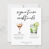 Espresso Martini Gin & Tonic Cocktail Wedding Menu (Voorkant)