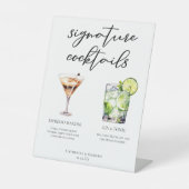 Espresso Martini Gin & Tonic Cocktail Wedding Menu Reclamebord Met Voetstuk (Voorkant)